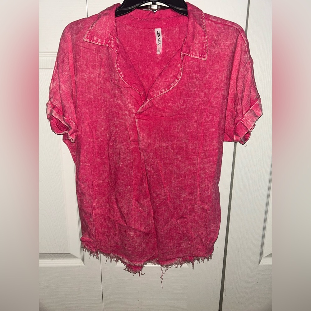 Zenana Outfitters Vibrant Pink Shirt